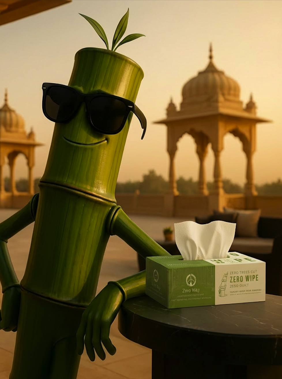 Zero Wipe bamboo mascot image